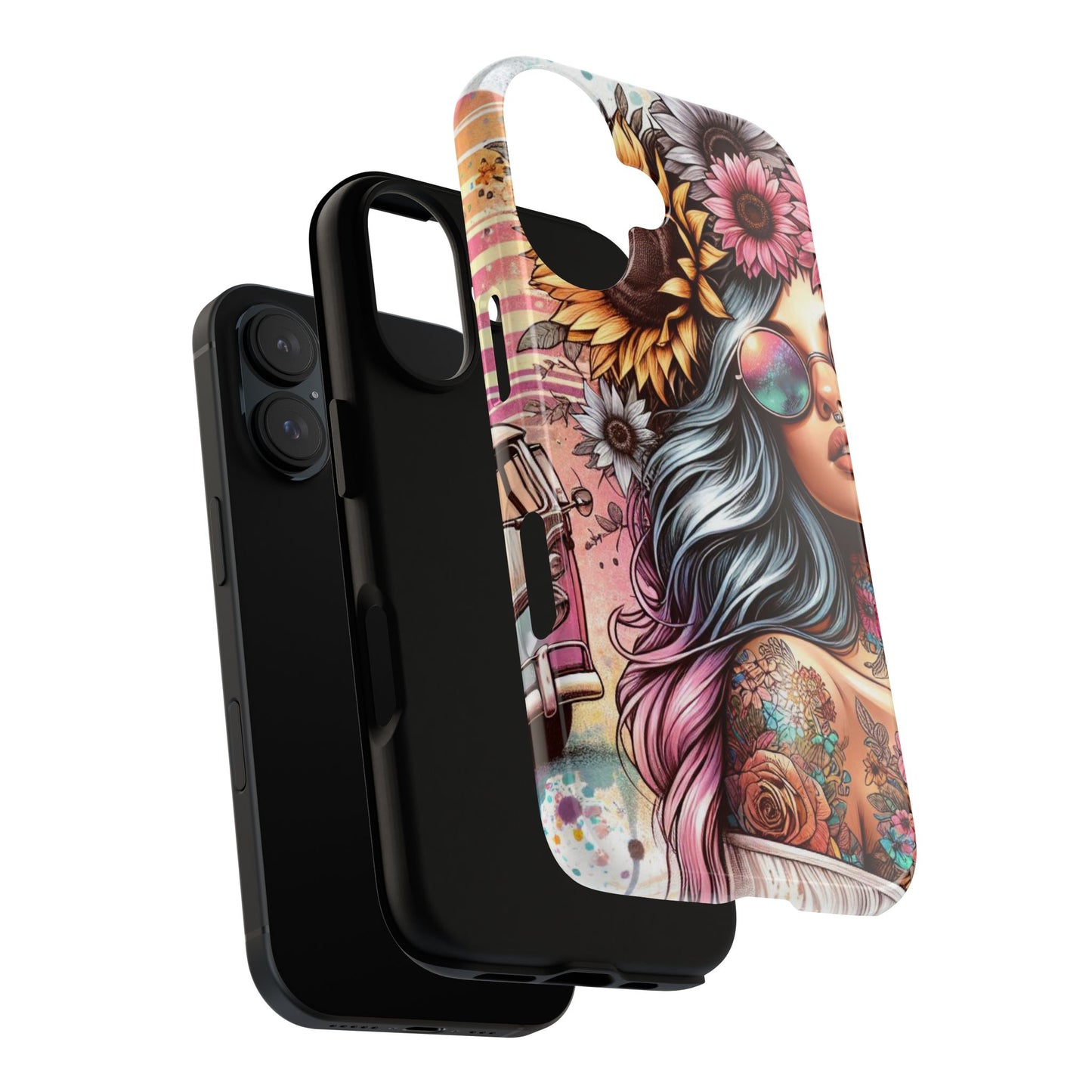 Retro Boho Wanderer – Sunflower Hippie Van Mobile Cover