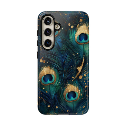 Elegant Peacock Feather Luxe Phone Case for iPhone, Samsung & Google Pixel