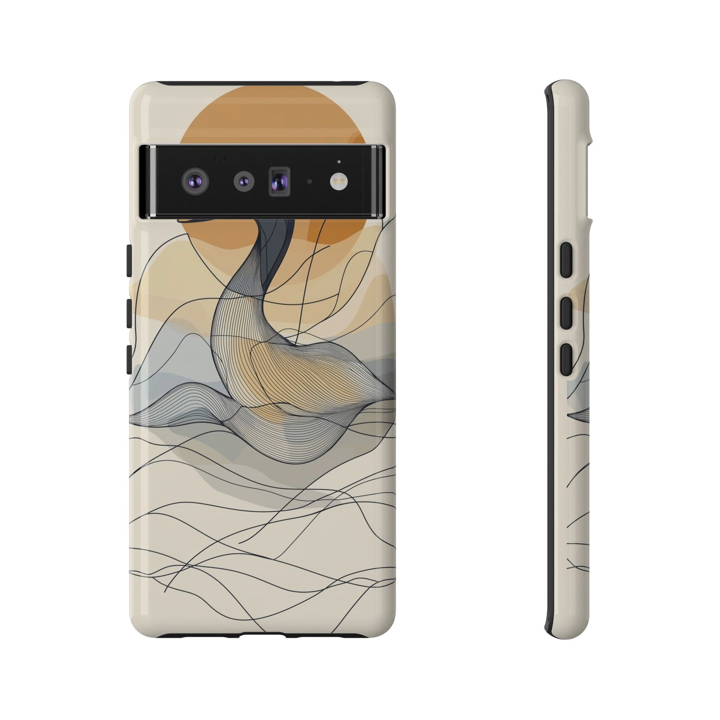 Serenity in Motion: The Abstract Swan Phone Case for iPhone, Samsung & Pixel