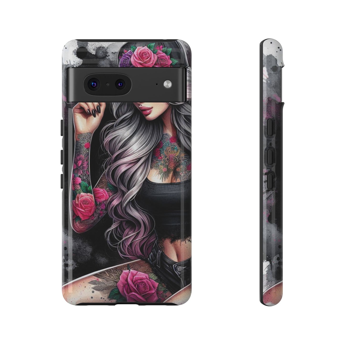 Ink & Roses – Edgy Floral Rebel Mobile Cover