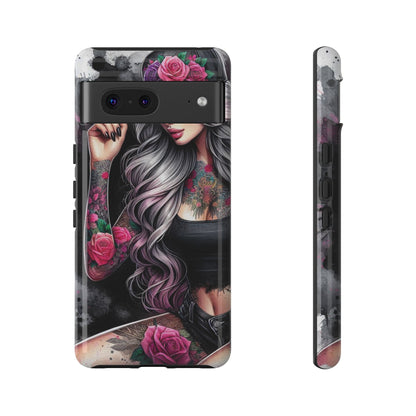 Ink & Roses – Edgy Floral Rebel Mobile Cover
