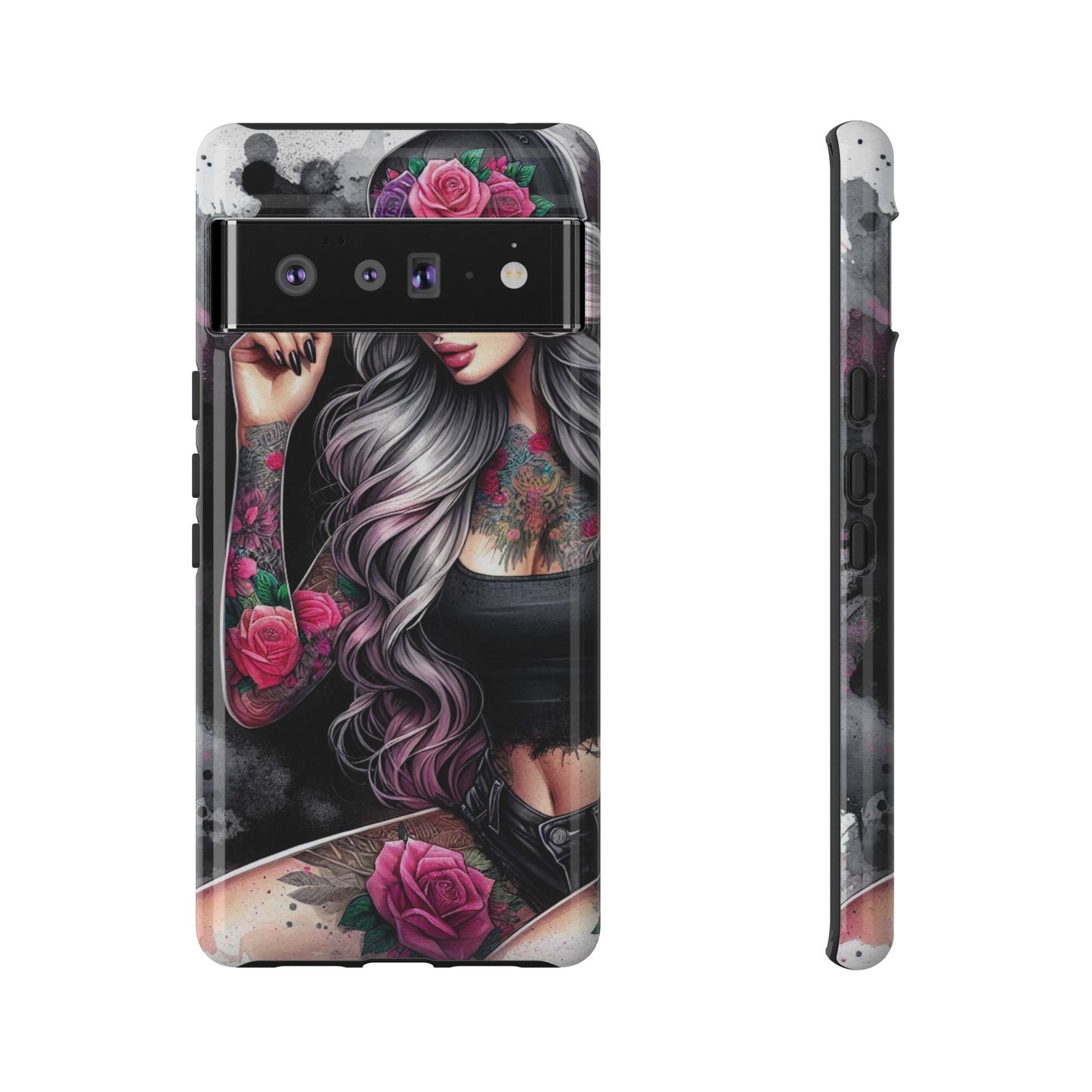 Ink & Roses – Edgy Floral Rebel Mobile Cover