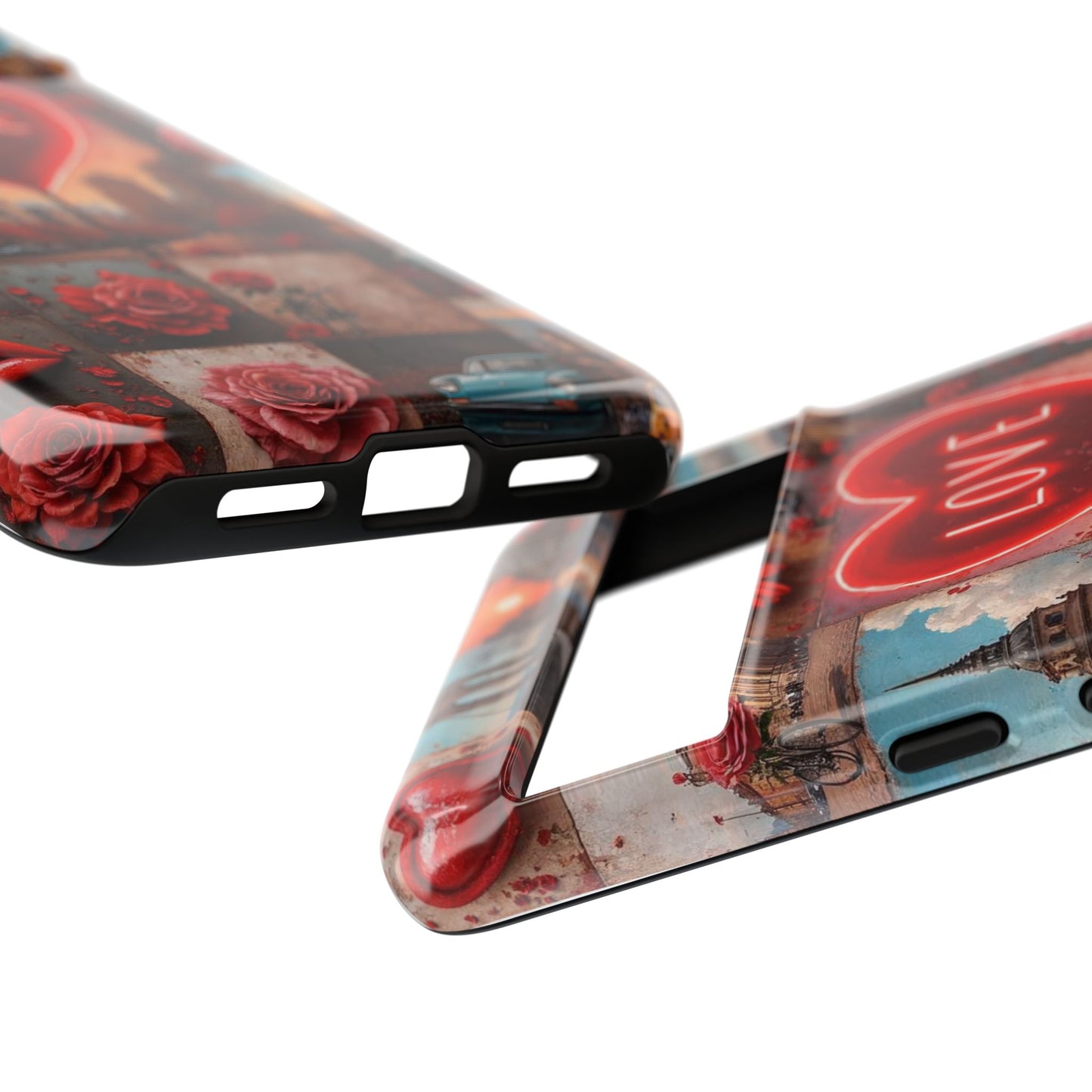 Neon Love Heart & Rose Phone Case