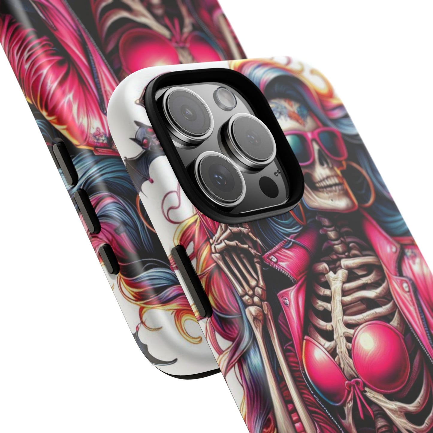 Neon Bones – Retro Skeleton & Vibrant Punk Aesthetic Mobile Cover