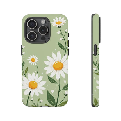 Green Floral Case, Daisy Pattern Design, Iphone Case Design, Perfect Gift For Her
