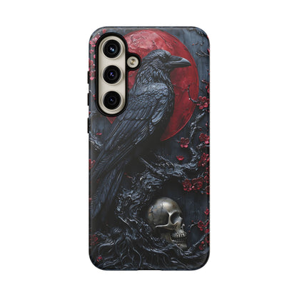 Gothic Sculpture Of Raven On Charcoal Tree Branch phone case design