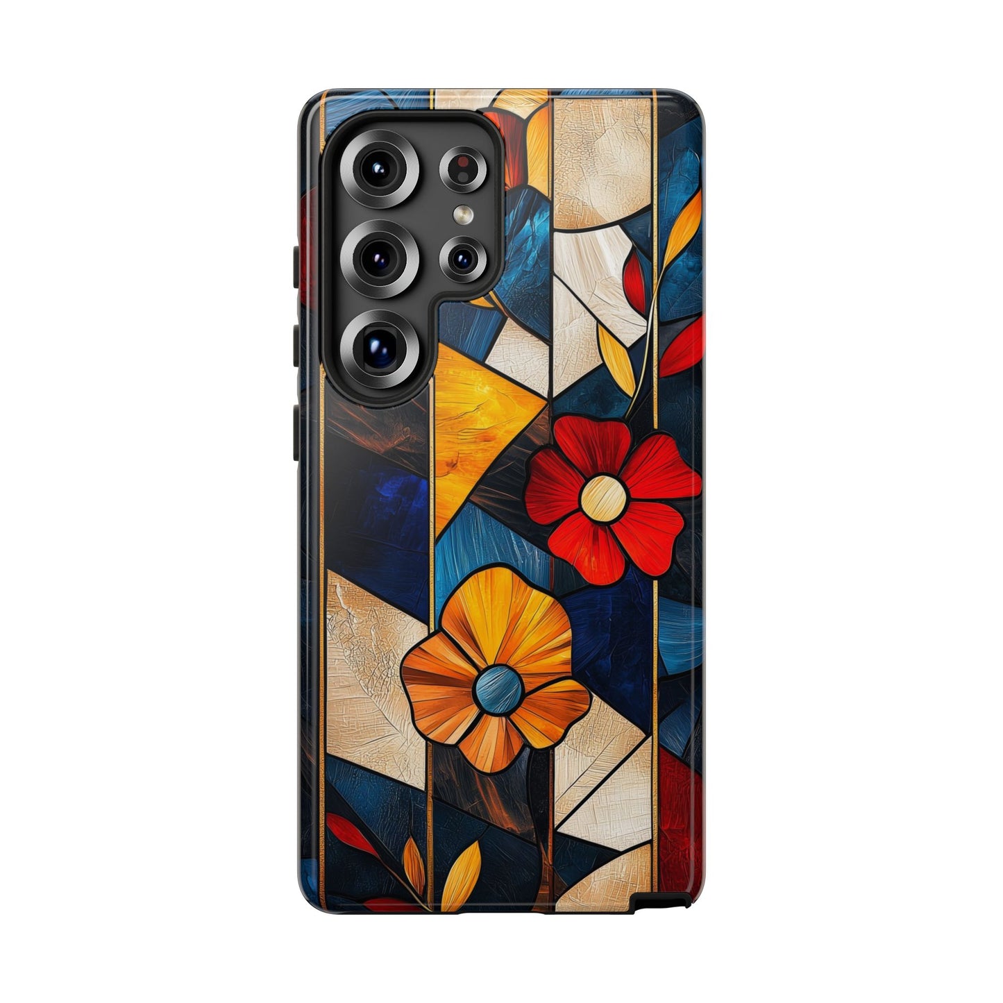 Bloomlines – Geometric Floral Stained Glass Phone Case for iPhone, Samsung & Pixel