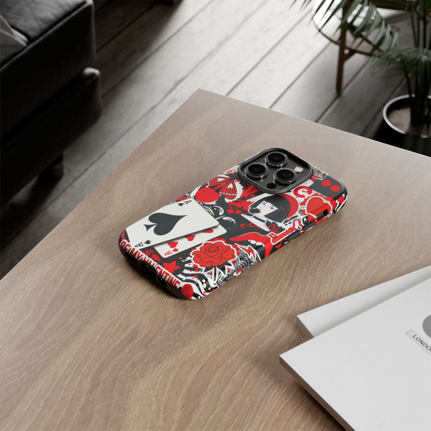 Bold Red & Black Ace Card Phone Case