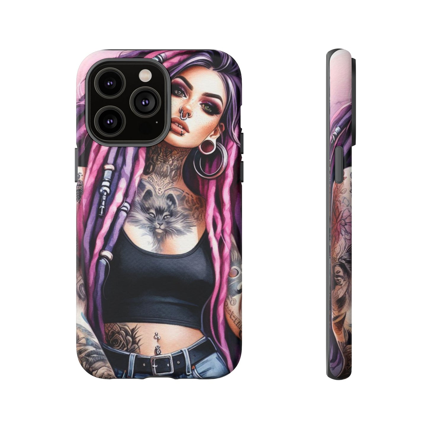 Tattooed Rebel – Gothic Cat Spirit Mobile Cover