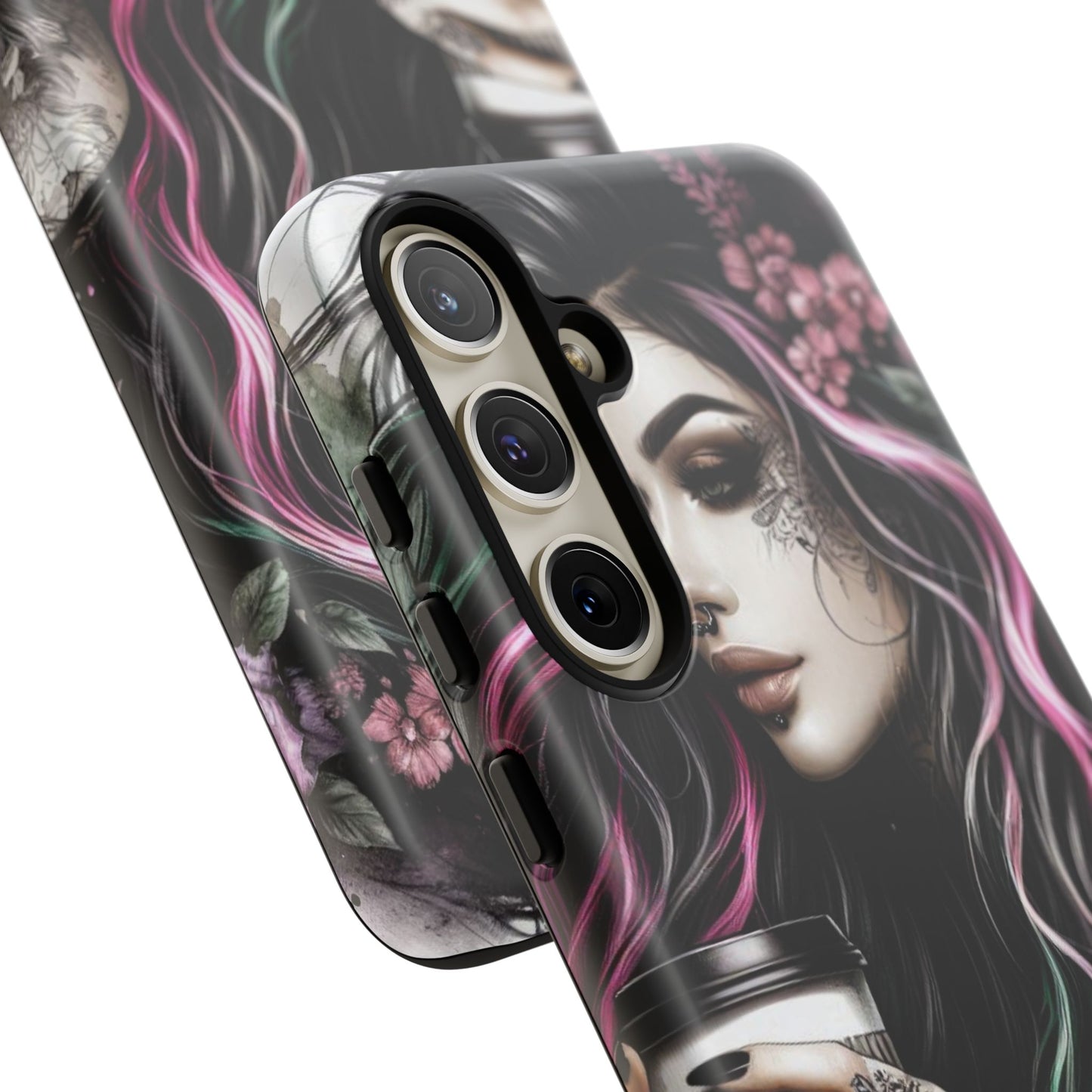 Tattooed Serenity – Gothic Coffee Lover Mobile Cover