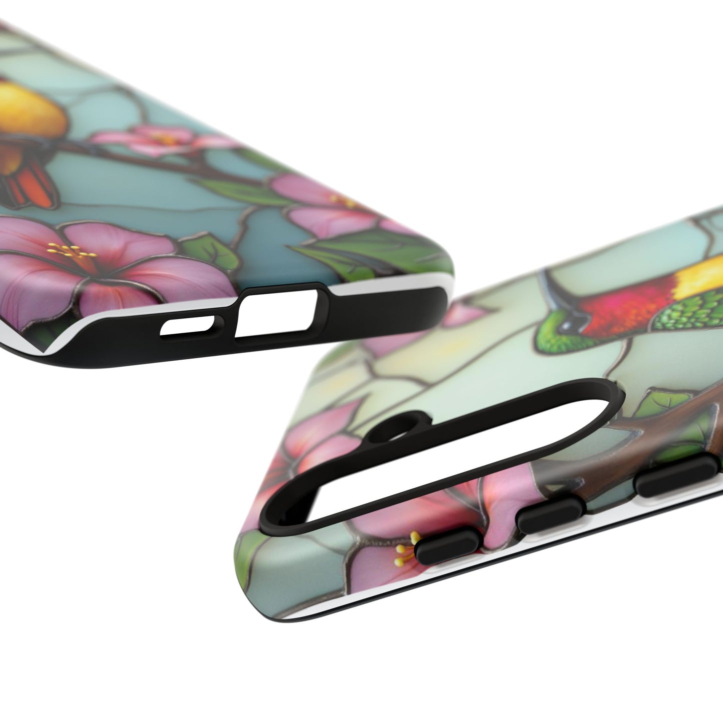 Elegant Hummingbird with Floral Mosaic | Artistic Nature Design