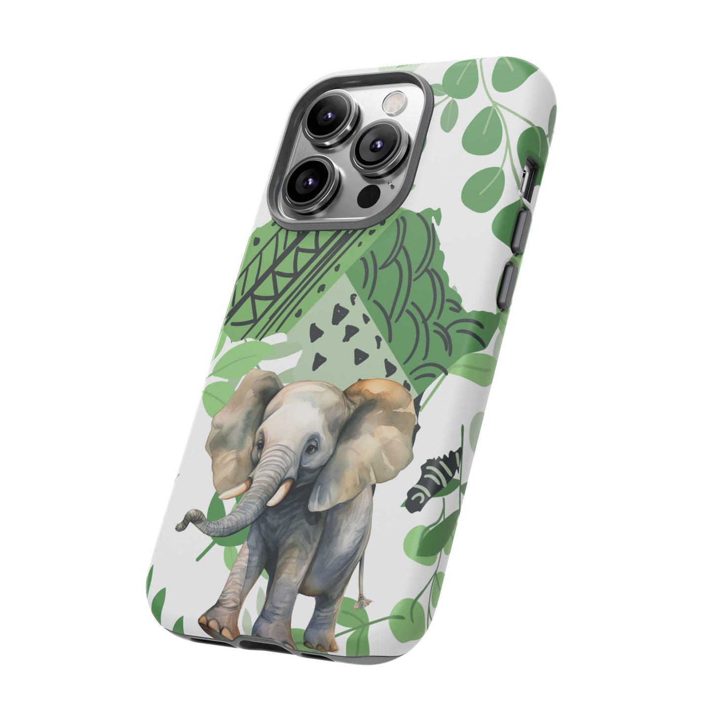 Playful Baby Elephant Mobile Cover – Tropical Boho Art