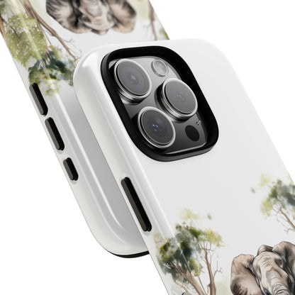 Serene Jungle Elephant Mobile Cover – Watercolor Wildlife Design