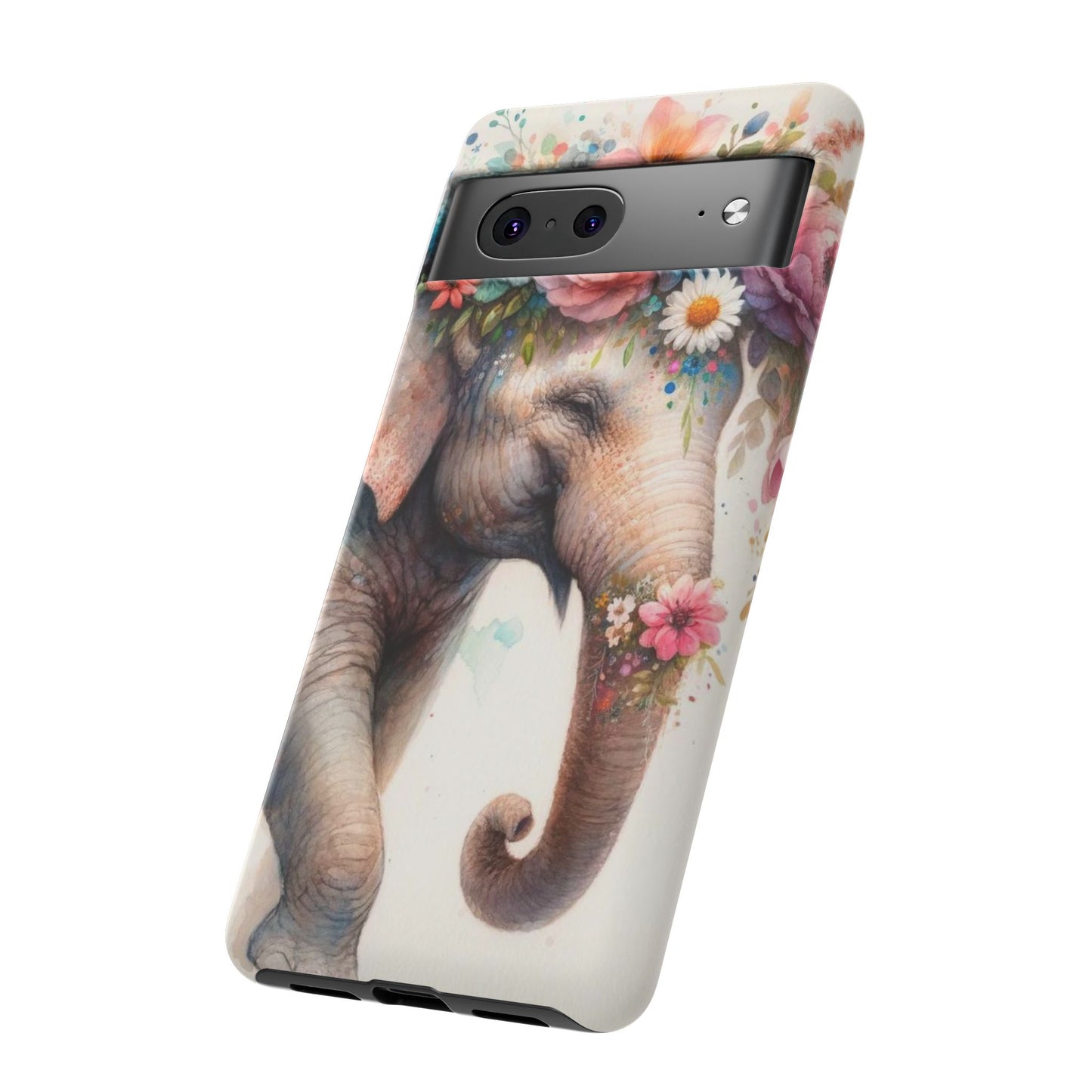 Joyful Floral Elephant Mobile Cover – Whimsical Watercolor Art