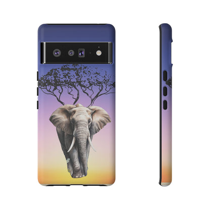 Surreal Elephant Tree Mobile Cover – Dreamy Sunset Fantasy