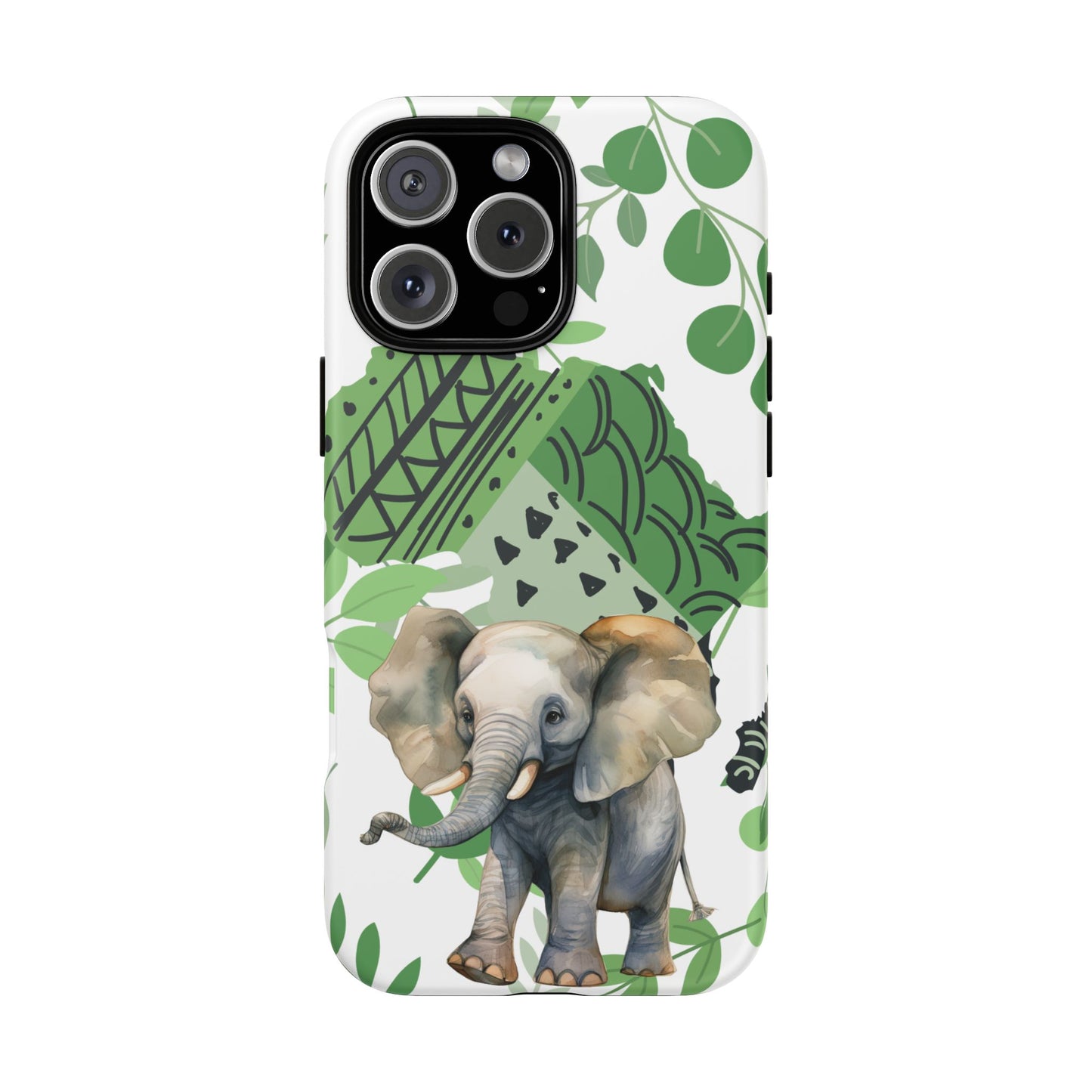 Playful Baby Elephant Mobile Cover – Tropical Boho Art