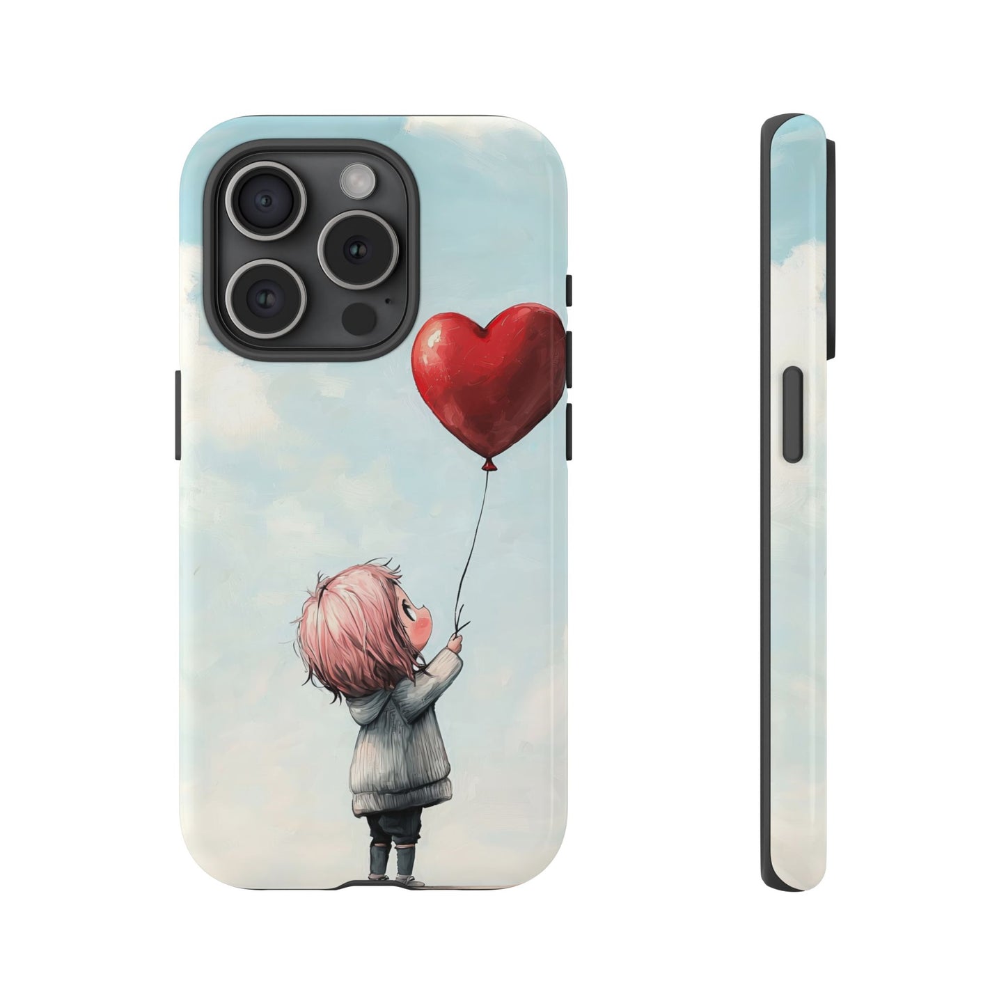 Anime Heart Balloon Phone Case – Dreamy & Cute Art for iPhone, Google Pixel & Samsung