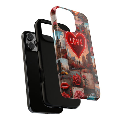 Neon Love Heart & Rose Phone Case