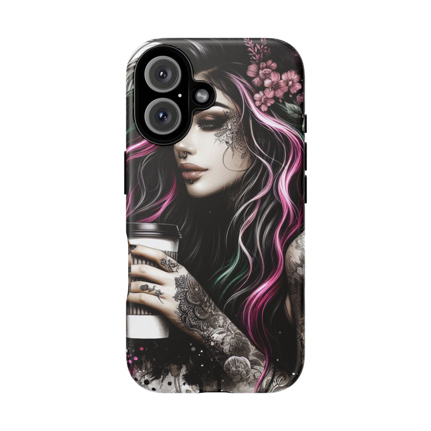 Tattooed Serenity – Gothic Coffee Lover Mobile Cover