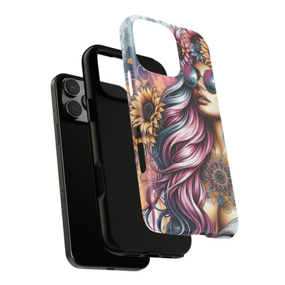 Bohemian Sunflower Queen – Retro Floral Fantasy Mobile Cover