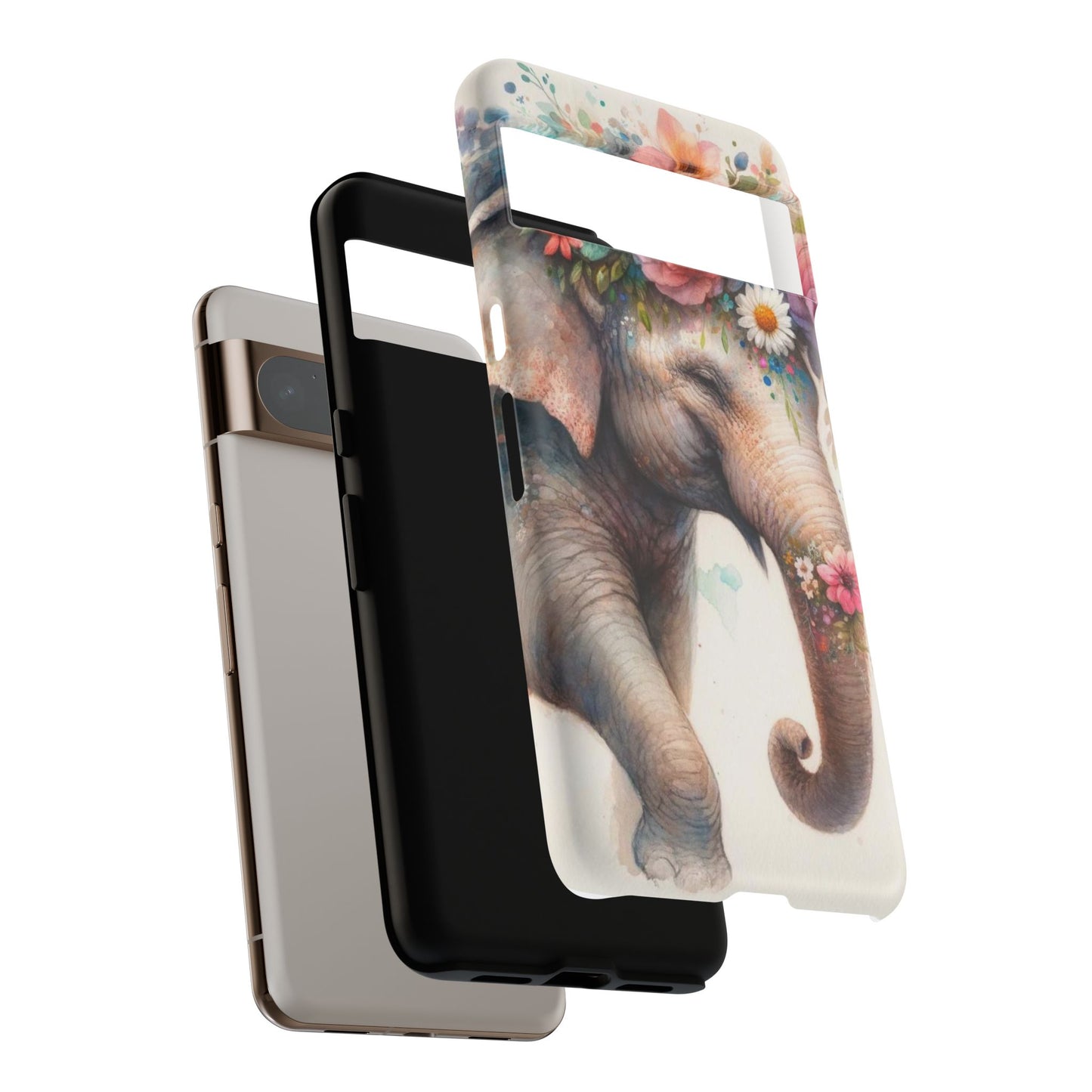 Joyful Floral Elephant Mobile Cover – Whimsical Watercolor Art