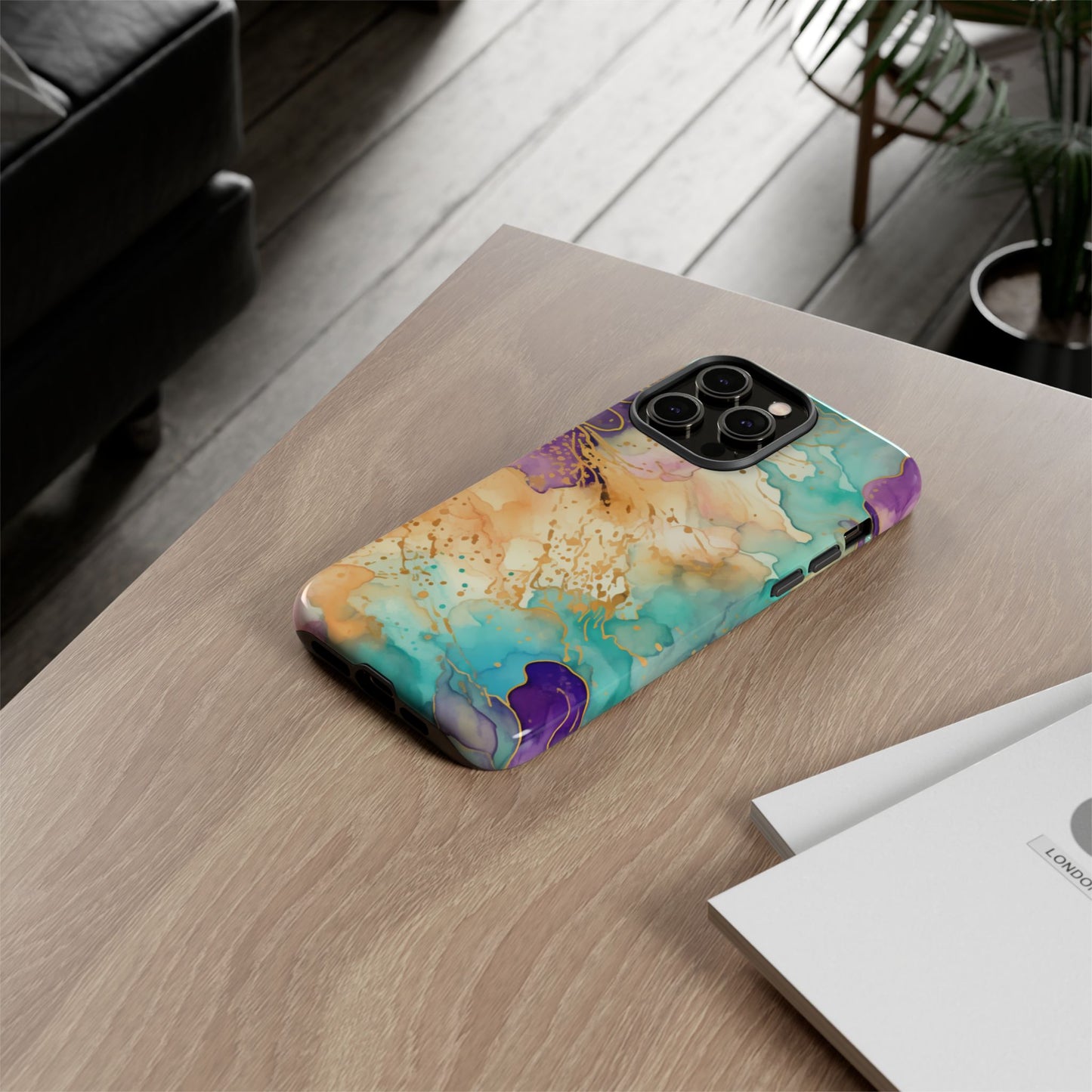Golden Aura Abstract Watercolor Mobile Case