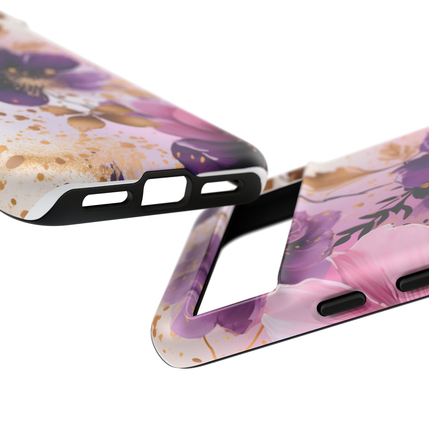Luxury Purple & Gold Floral Aesthetic Mobile Case