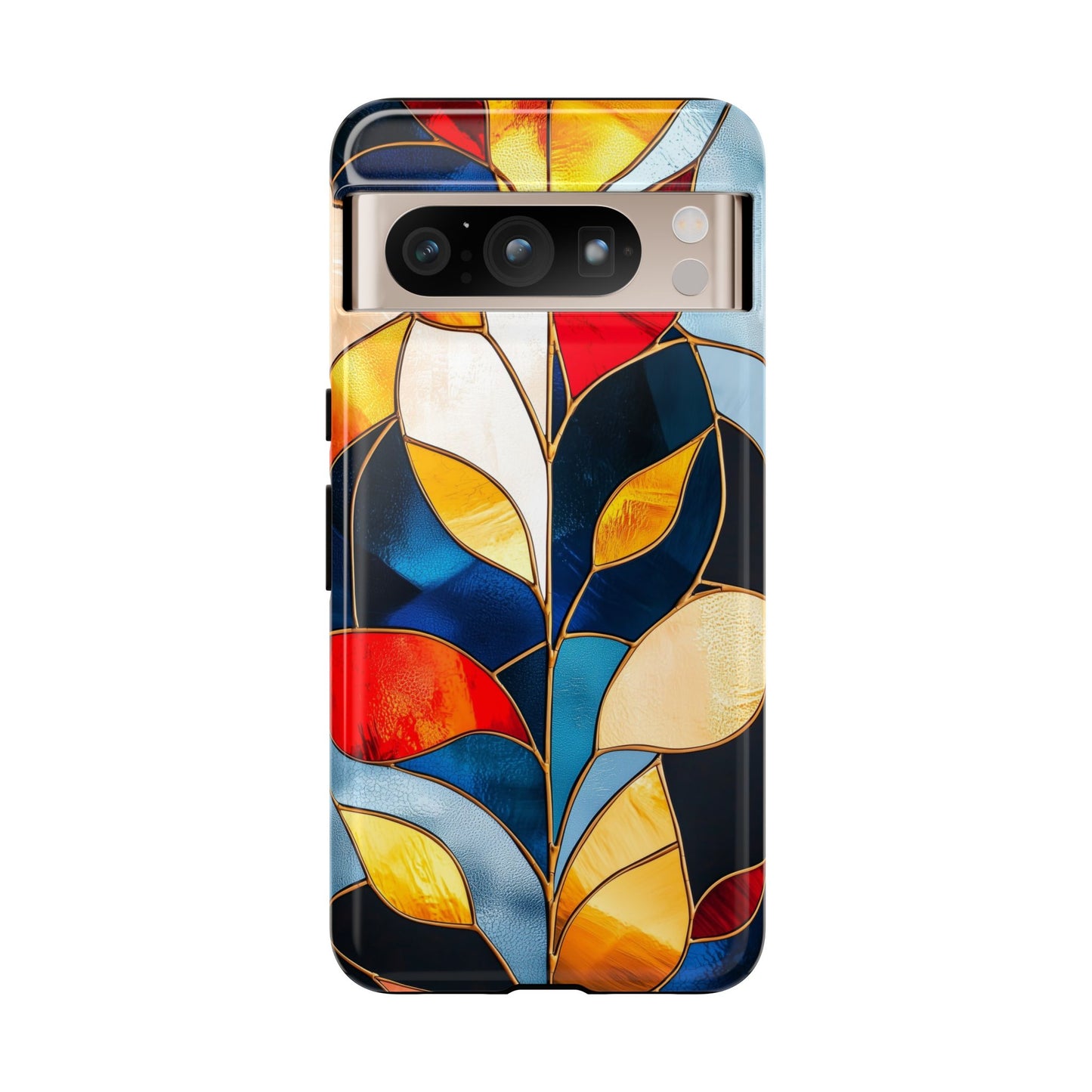 Ember Bloom – Vivid Leaf Mosaic Phone Case for iPhone, Samsung & Pixel