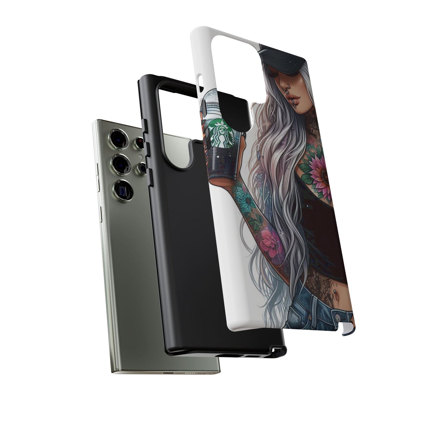 Tattooed Coffee Queen – Edgy Urban Aesthetic Mobile Cover