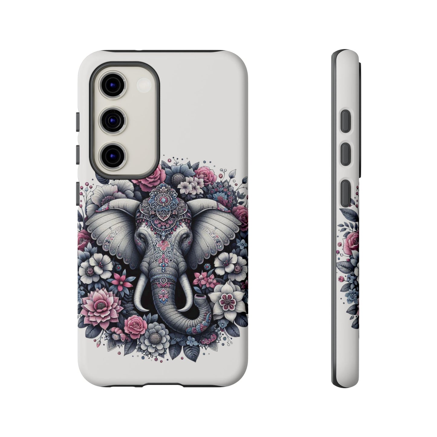 Ornate Floral Elephant Mobile Cover – Elegant Bohemian Art