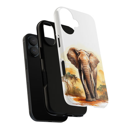 Safari Elephant Watercolor Mobile Cover – Majestic Wildlife Art