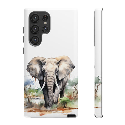 Safari Watercolor Elephant Mobile Cover – Artistic Wildlife Design