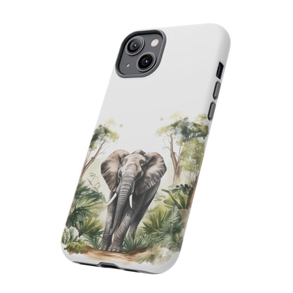 Serene Jungle Elephant Mobile Cover – Watercolor Wildlife Design