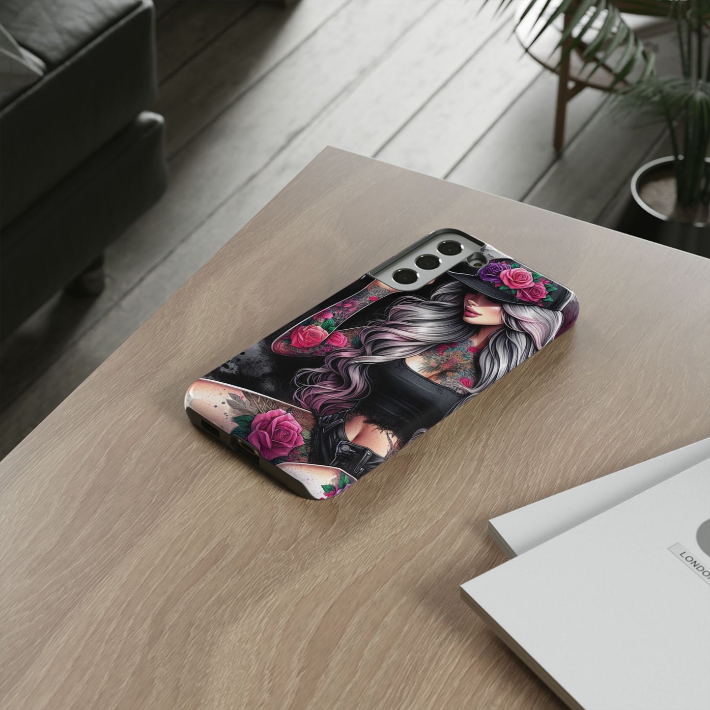 Ink & Roses – Edgy Floral Rebel Mobile Cover