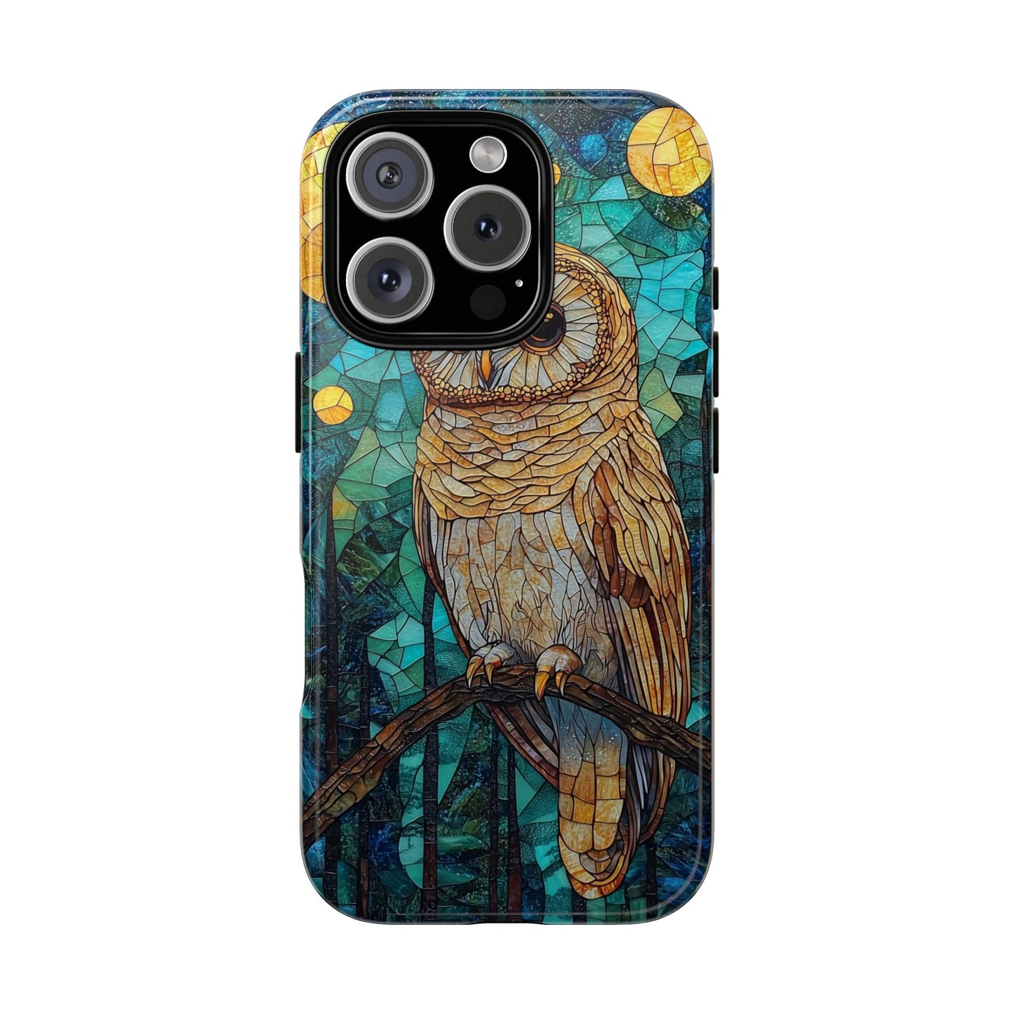 Nocturnal Wisdom – Stained Glass Owl Phone Case for iPhone, Samsung & Pixel