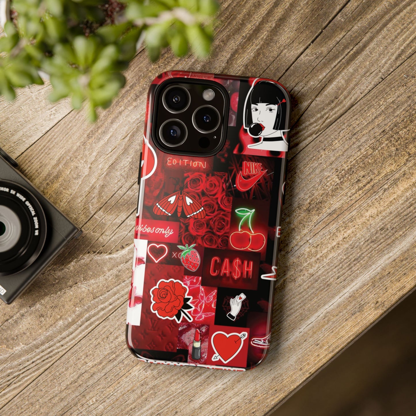 Red Pop Art Neon Vibes Phone Case