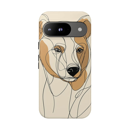 Soul of the Wild: Minimal Bear Portrait Phone Case for iPhone, Samsung & Pixel