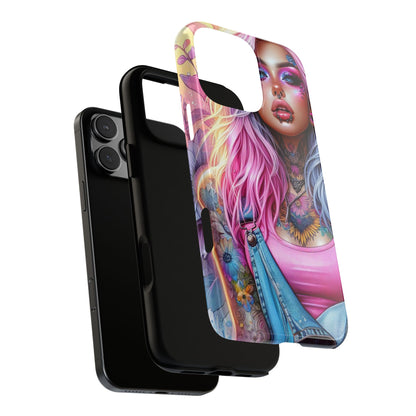 Sunset Glow – Pastel Punk & Floral Ink Mobile Cover