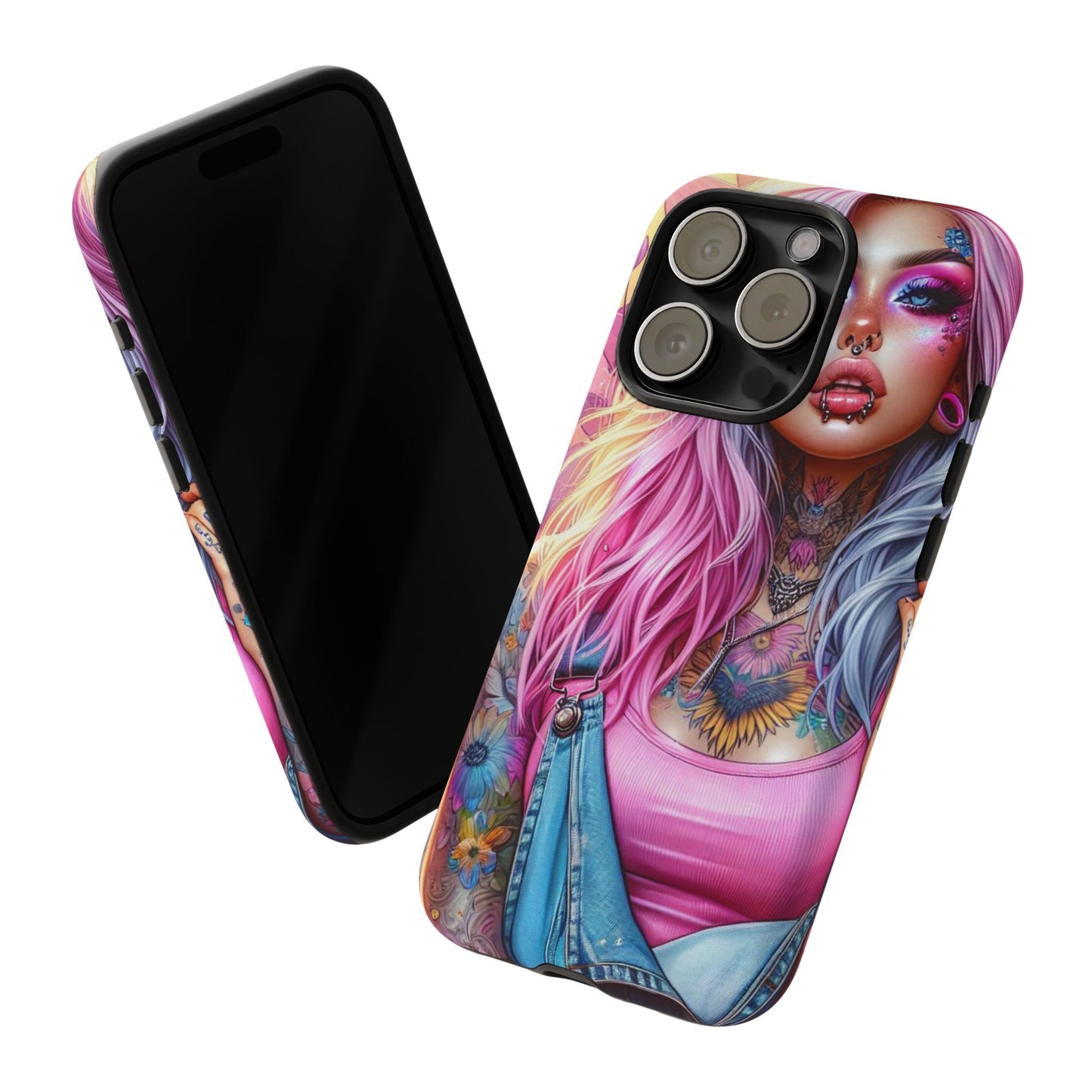 Sunset Glow – Pastel Punk & Floral Ink Mobile Cover