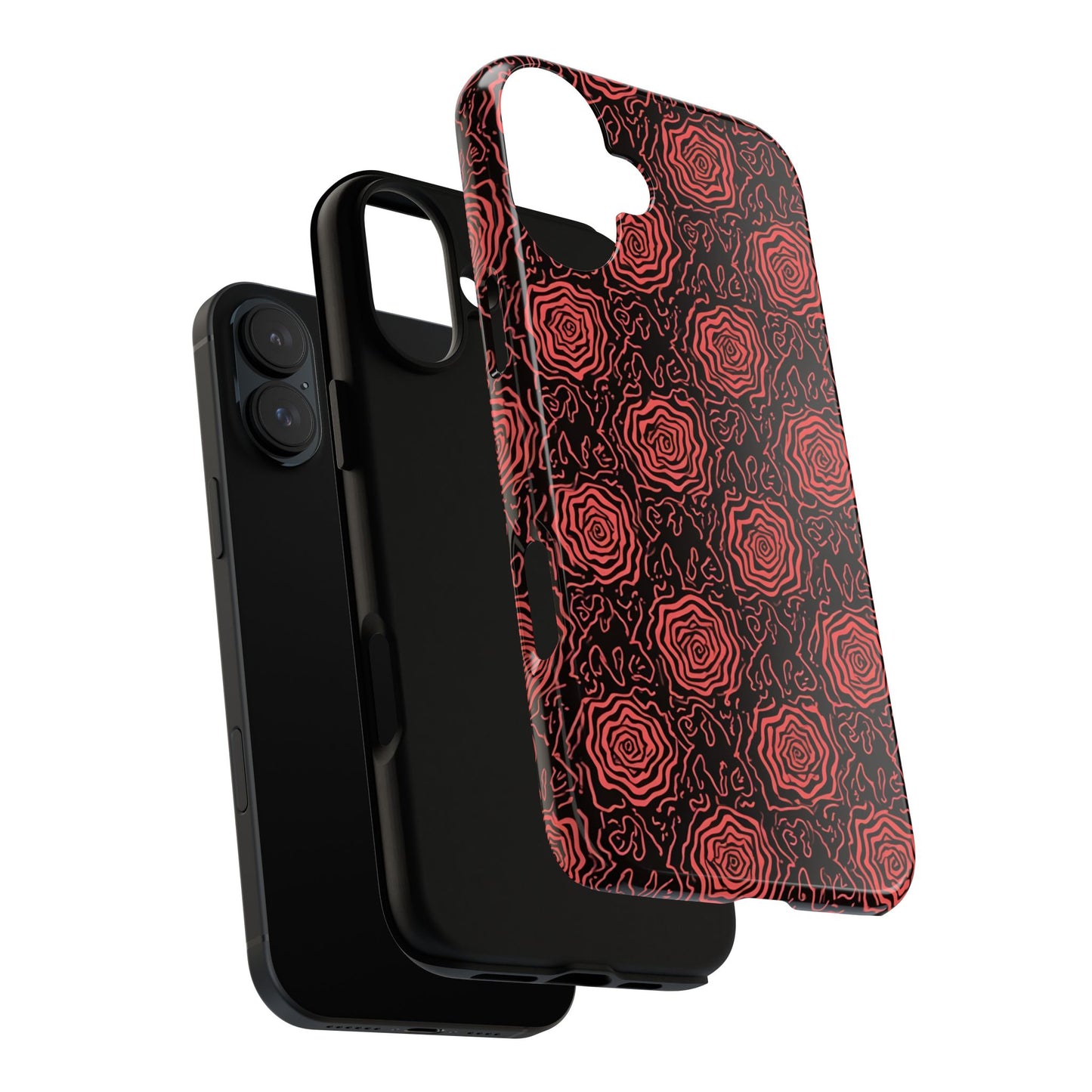 Red roses abstract geometric seamless pattern design