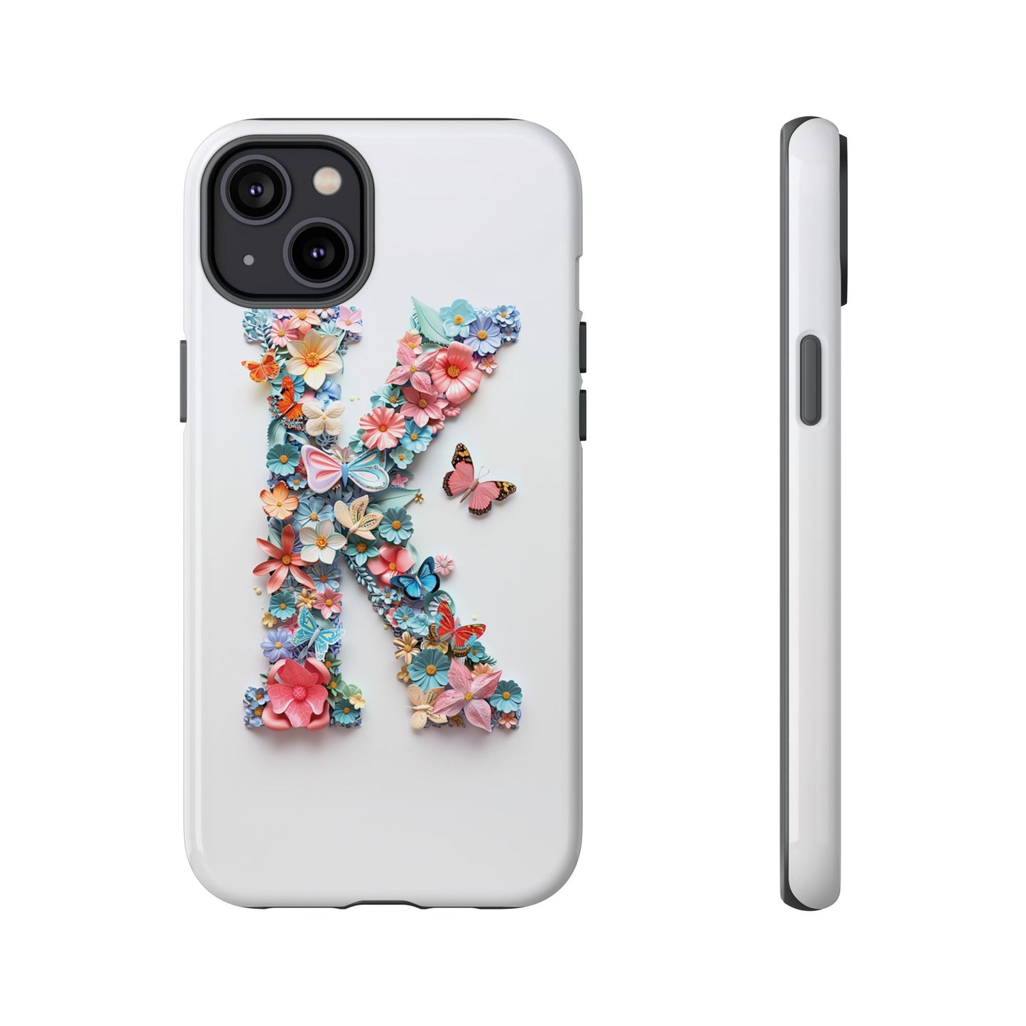 Floral Letter K Phone Case – Personalized Aesthetic Cover for iPhone, Samsung & Google Pixel
