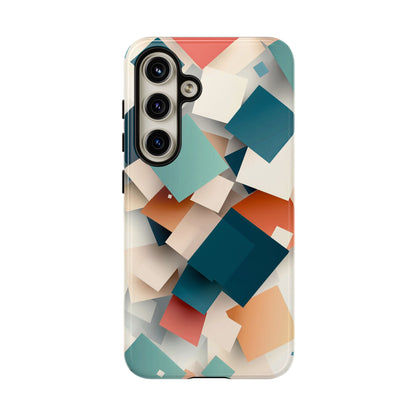 Geometric Cascade – Modern Abstract Blocks Phone Case – iPhone, Google Pixel, Samsung
