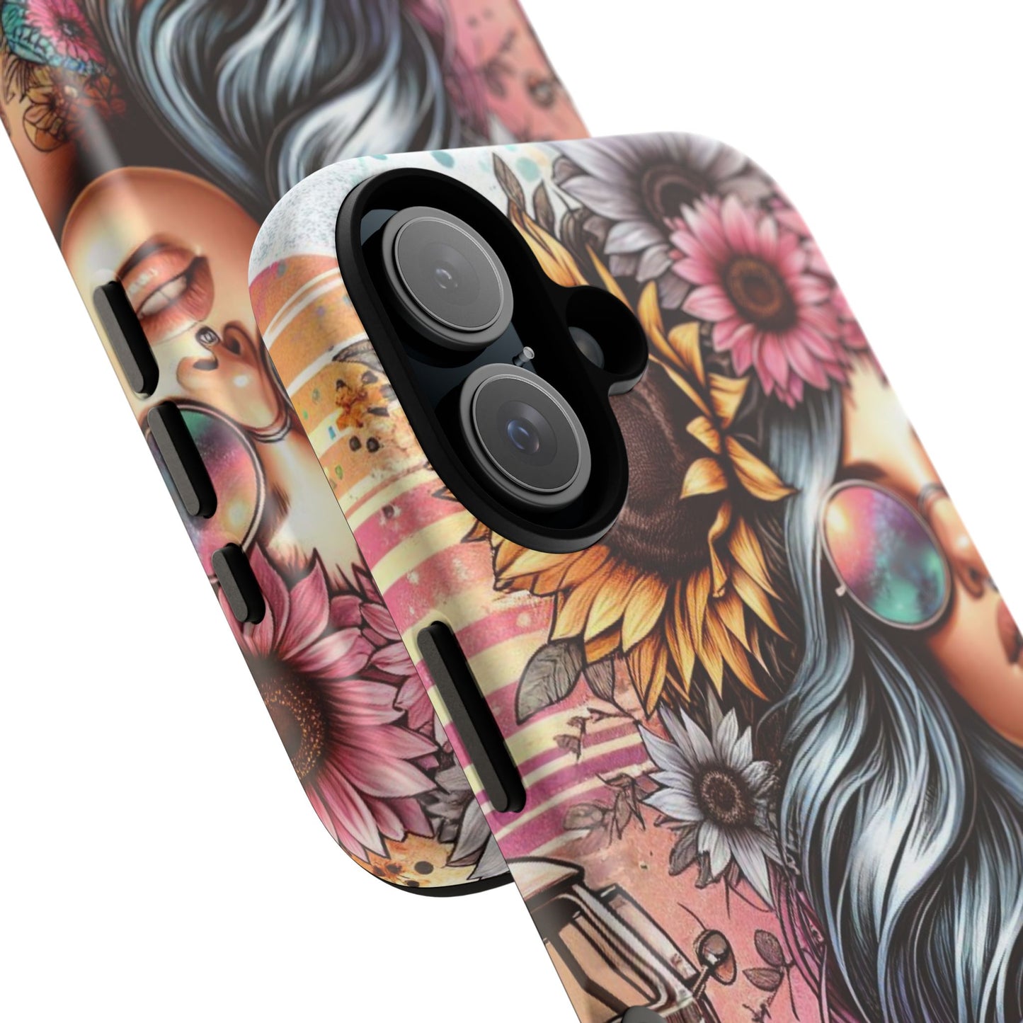 Retro Boho Wanderer – Sunflower Hippie Van Mobile Cover