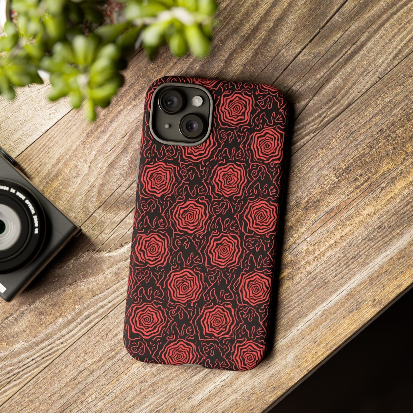 Red roses abstract geometric seamless pattern design