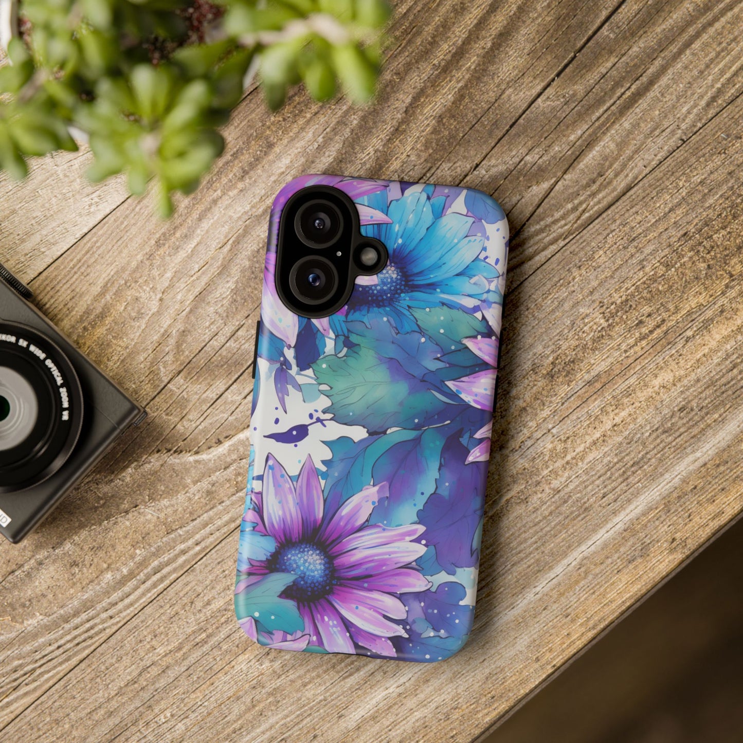 Dreamy Blue & Purple Floral Watercolor Mobile Case