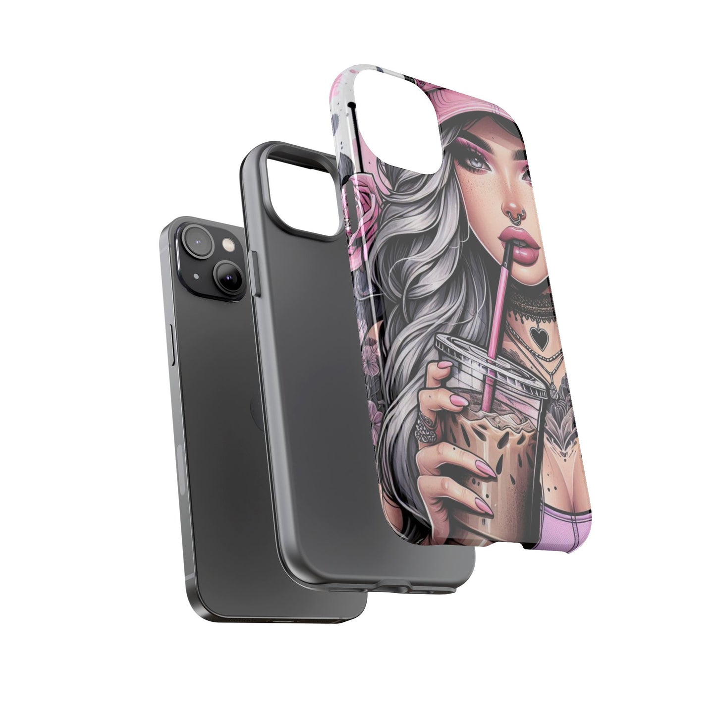 Pink Aesthetic Rebel – Iced Coffee & Inked Beauty Mobile Cover