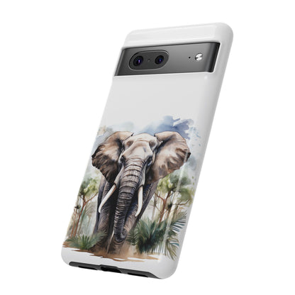 Majestic Watercolor Elephant Mobile Cover – Artistic Wildlife Design