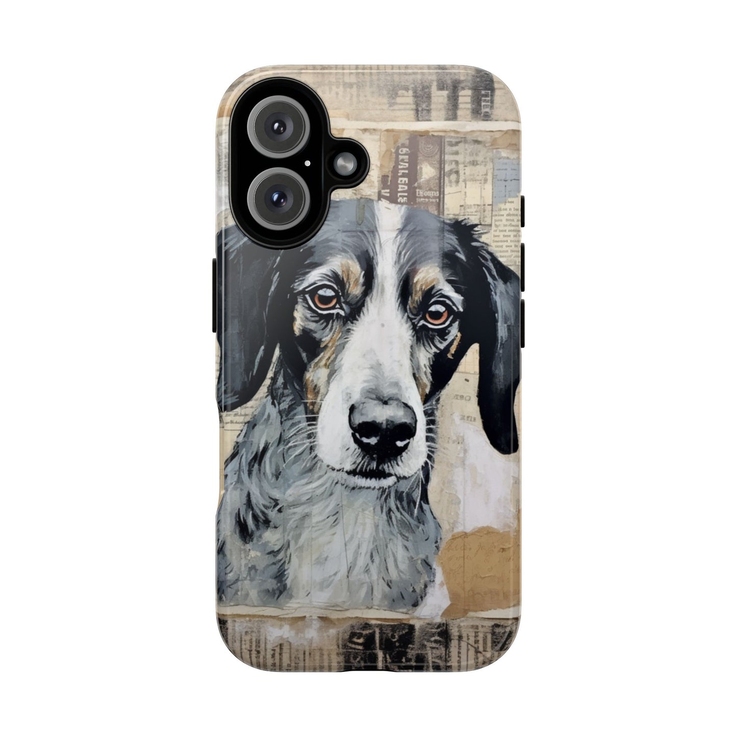 Rustic Dog Portrait – Vintage Collage Style