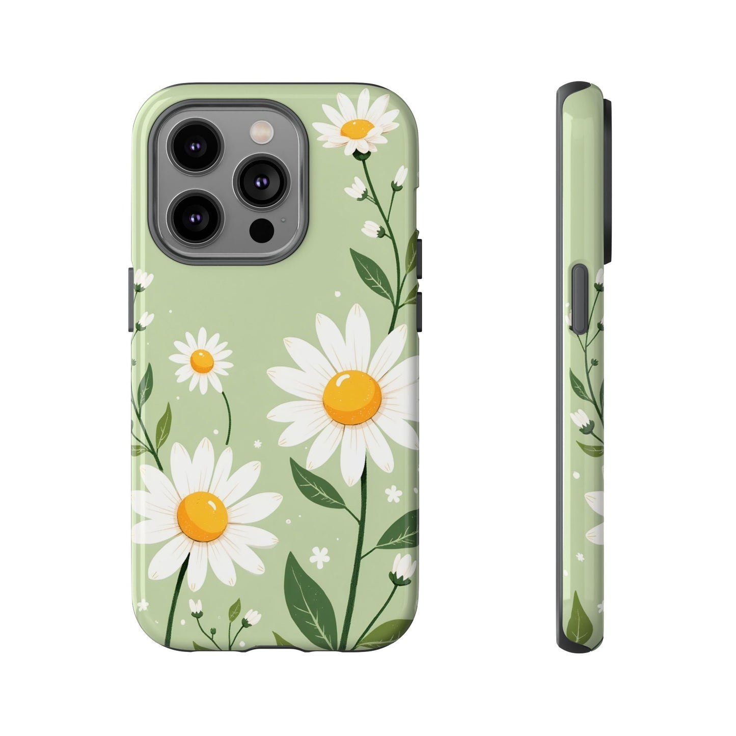 Green Floral Case, Daisy Pattern Design, Iphone Case Design, Perfect Gift For Her