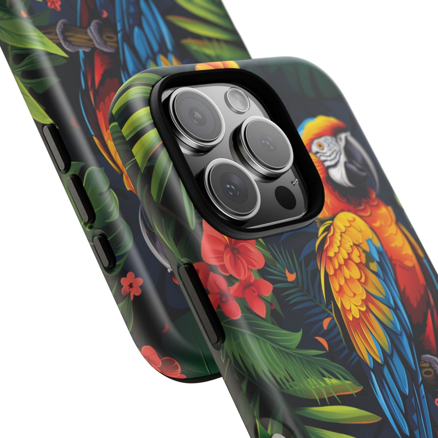 Floral Parrot Phone Case – Tropical Bird Design for iPhone, Samsung & Google Pixel
